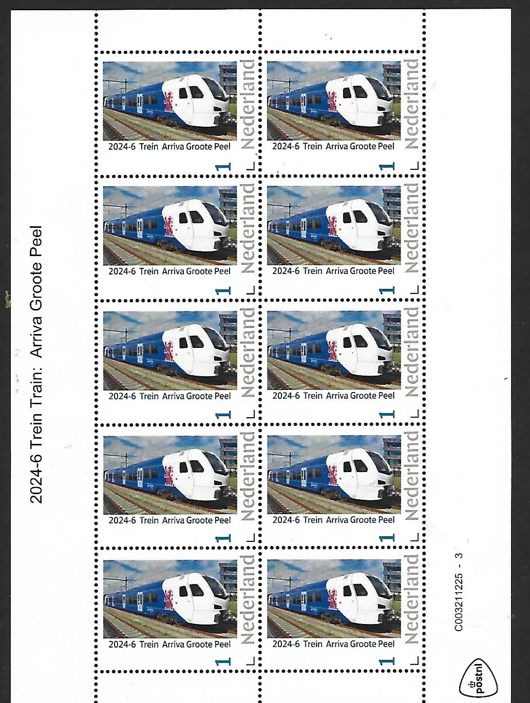 Pays-Bas 2024-6 Train Arriva Groote peel feuillet neuf/mnh