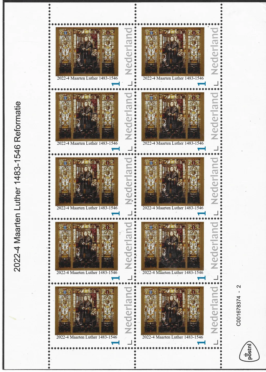 Niederlande 2022-4 Martin Luther Reformation Bogen postfrisch/mnh