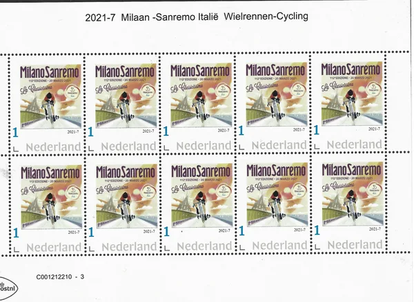 Nederland 2021-7 Milan - Sanremo Wielrennen Cycling vel-sheetlet postfris/mnh