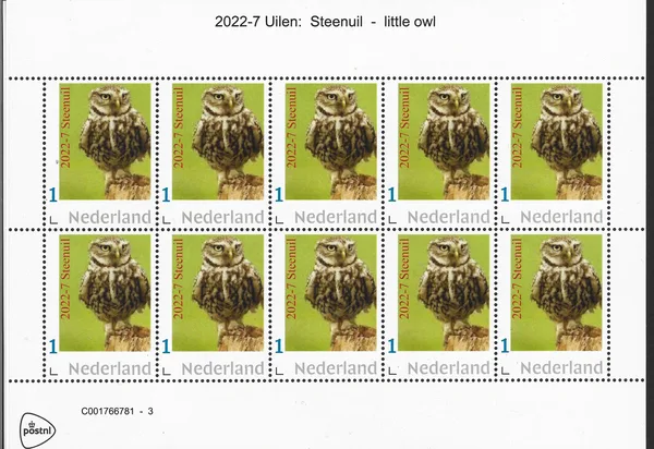 Netherlands 2022-7 Owls Tawny Owl sheet MNH