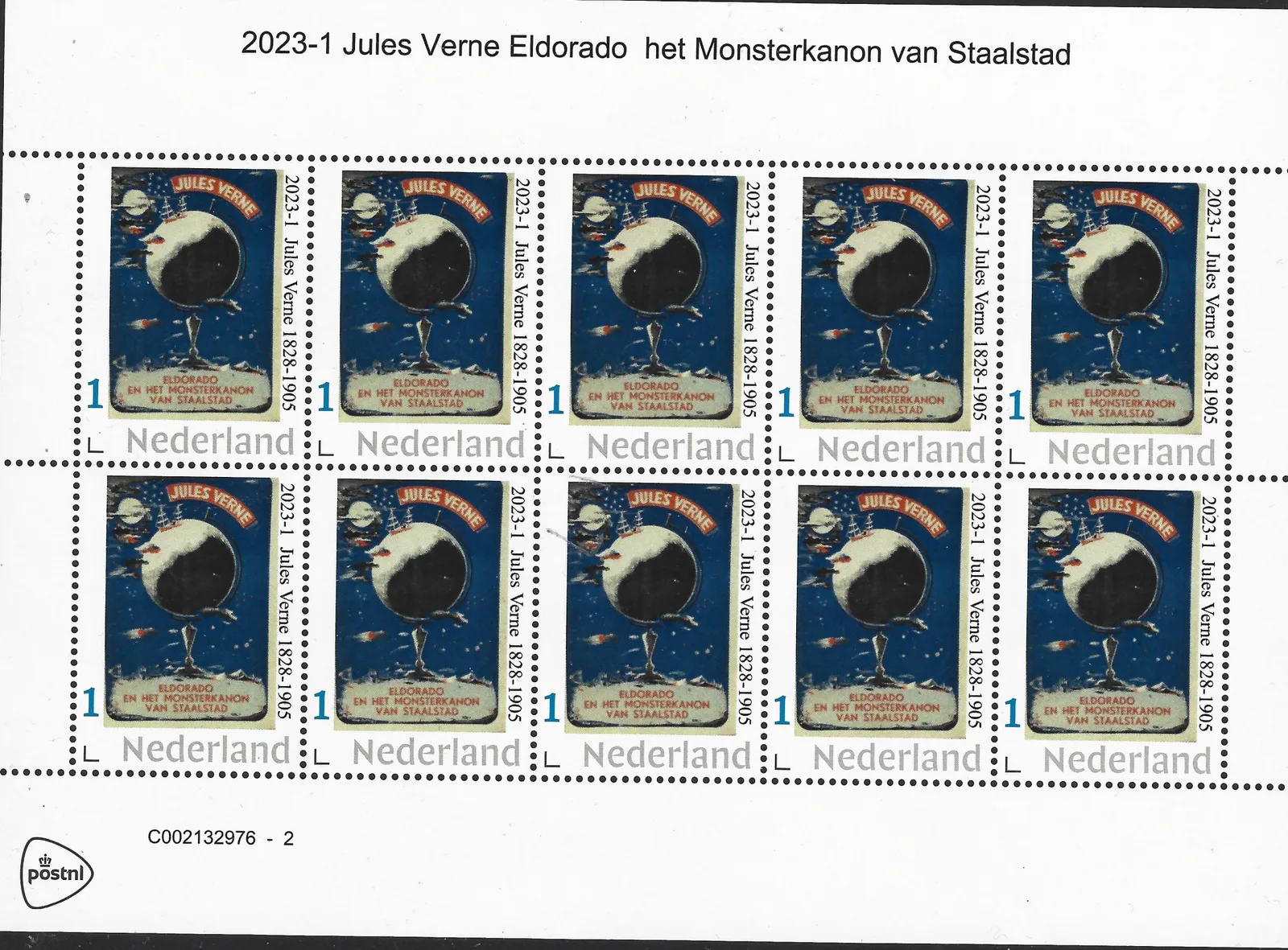 2023-1 Jules Verne: Eldorado en het monsterkanon van Staalstad vel-sheetlet postfris/mnh