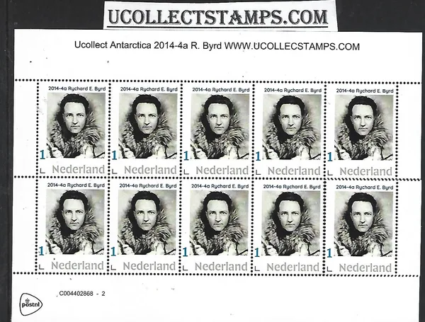 Netherlands 2014-4a Rychard E Bird reprint sheet MNH