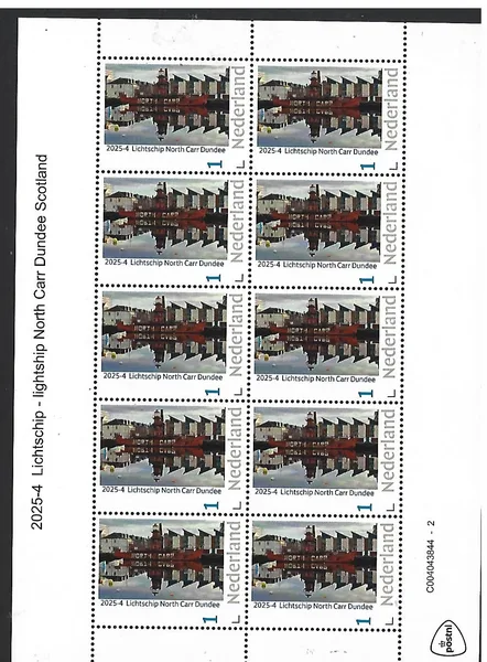 Netherlands 2025-4 Lightship: North Carr Dundee Scotland sheet MNH