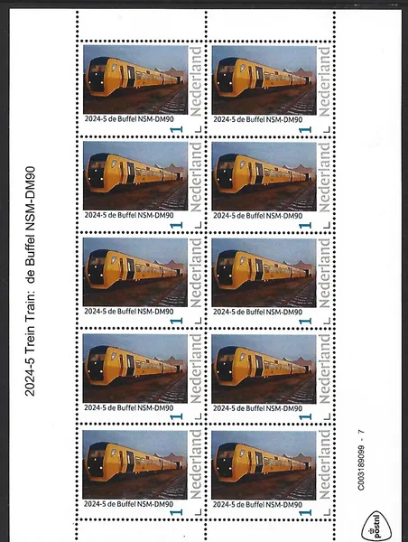 Nederland 2024-5 Trein Train: de Buffel NSM-DM90 sheetlet postfris/mnh