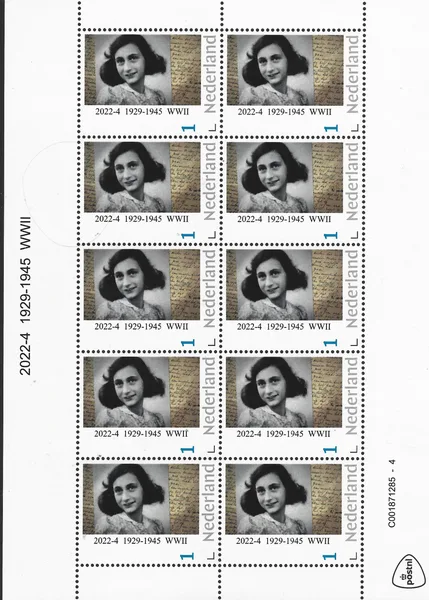 Nederland 2022-4 Anne Frank 1929-1945 WWII vel-sheetlet postfris/mnh