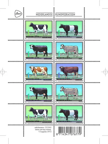 Nederland V2973-2978 Rundveerassen velletje/sheetlet postfris/mnh