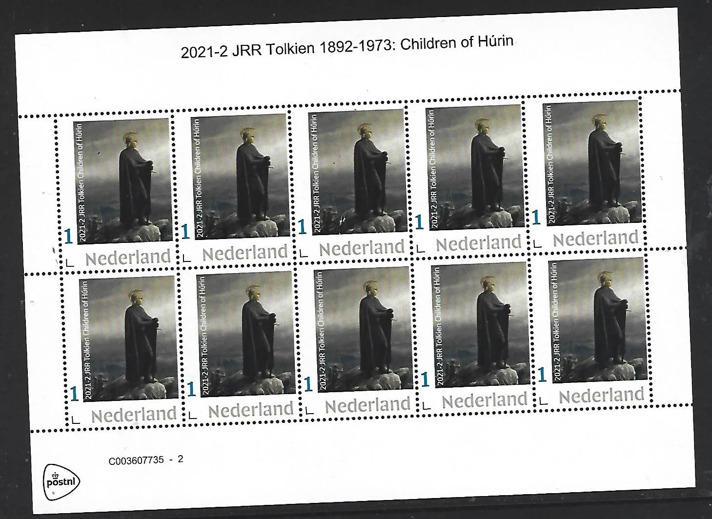 Pays-Bas 2021-2 JRR Tolkien Les Enfants de Húrin feuille postfris/mnh