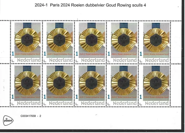 Netherlands 2024-1 Paris Rowing double four D sheetlet MNH