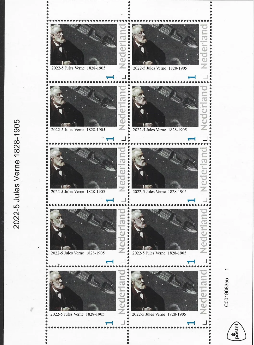 Pays-Bas 2022-5 Jules Verne 1828-1905 feuillet carnet neuf/mnh