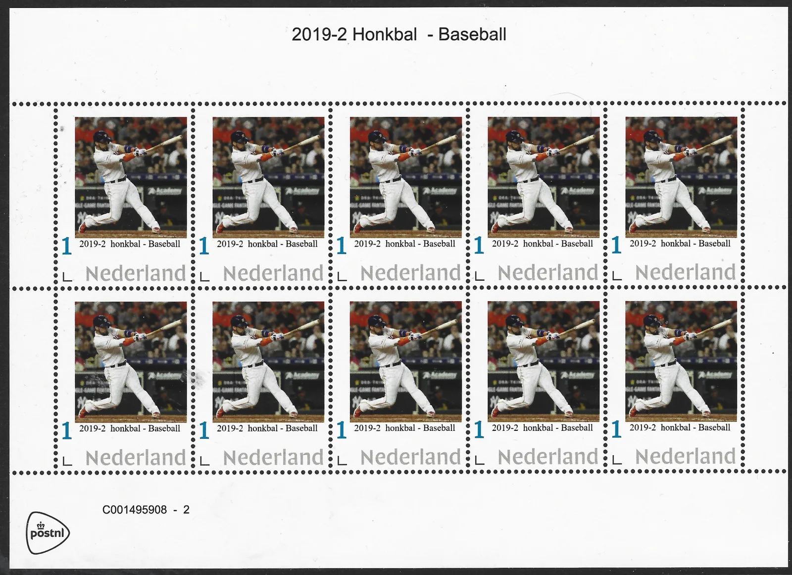Pays-Bas 2019-2 Baseball feuillet neuf/mnh