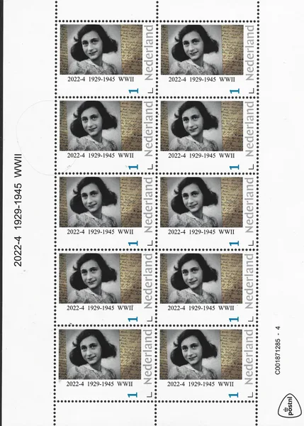 Netherlands 2022-4 Anne Frank 192-1945 WWII sheetlet MNH