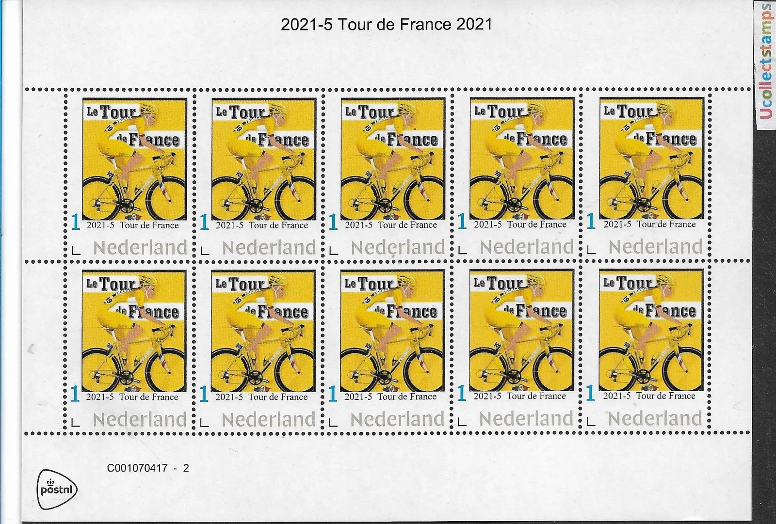 Pays-Bas 2021-5 Cyclisme Tour de France feuille neuf-mnh