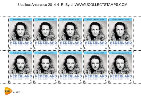 Netherlands 2014-4 Ucollect Antarctica Ronald Byrd sheet MNH
