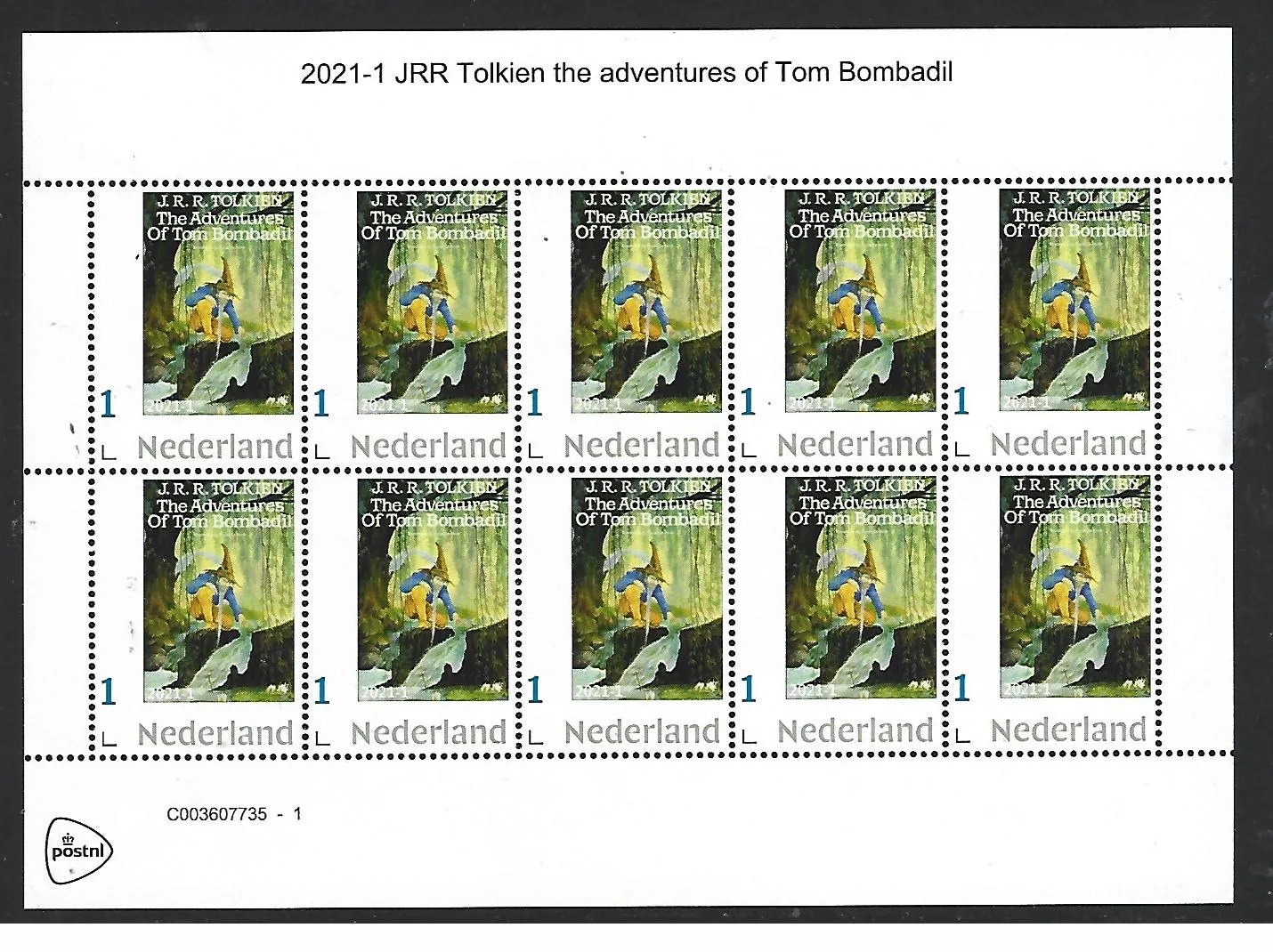 Pays-Bas 2021-1 JRR Tolkien Les aventures de Tom Bombadil feuillet neuf/nm