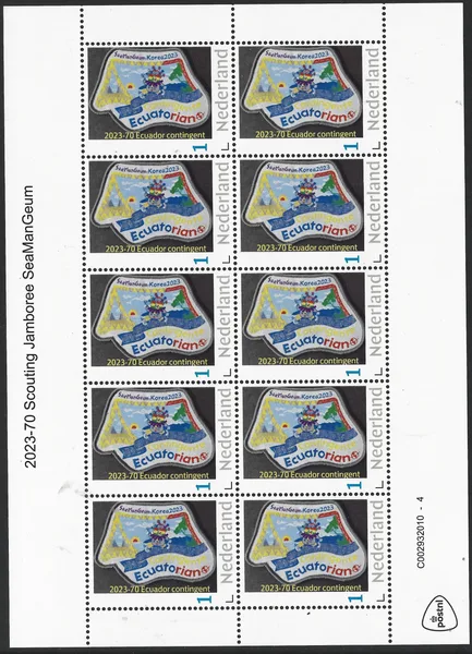 Nederland 2023-70 Scouting Jamboree SeaManGeum Ecuador contingent sheetlet postfris/mnh