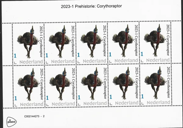 Nederland 2023-1 Prehistorie- prehistoric: Corythoraptor vel-sheetlet postfris/mnh