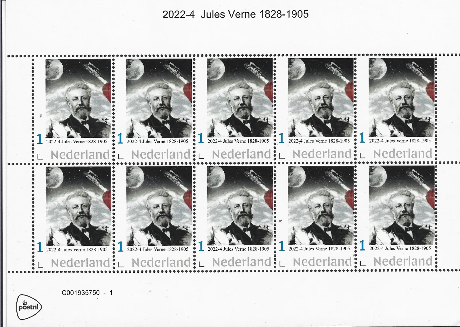 Niederlande 2022-4 Jules Verne 1826-1905 Bogen postfrisch/mnh