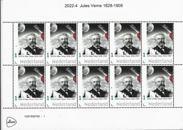 Nederland 2022-4 Jules Verne 1826-1905 vel-sheetlet posfris/mnh