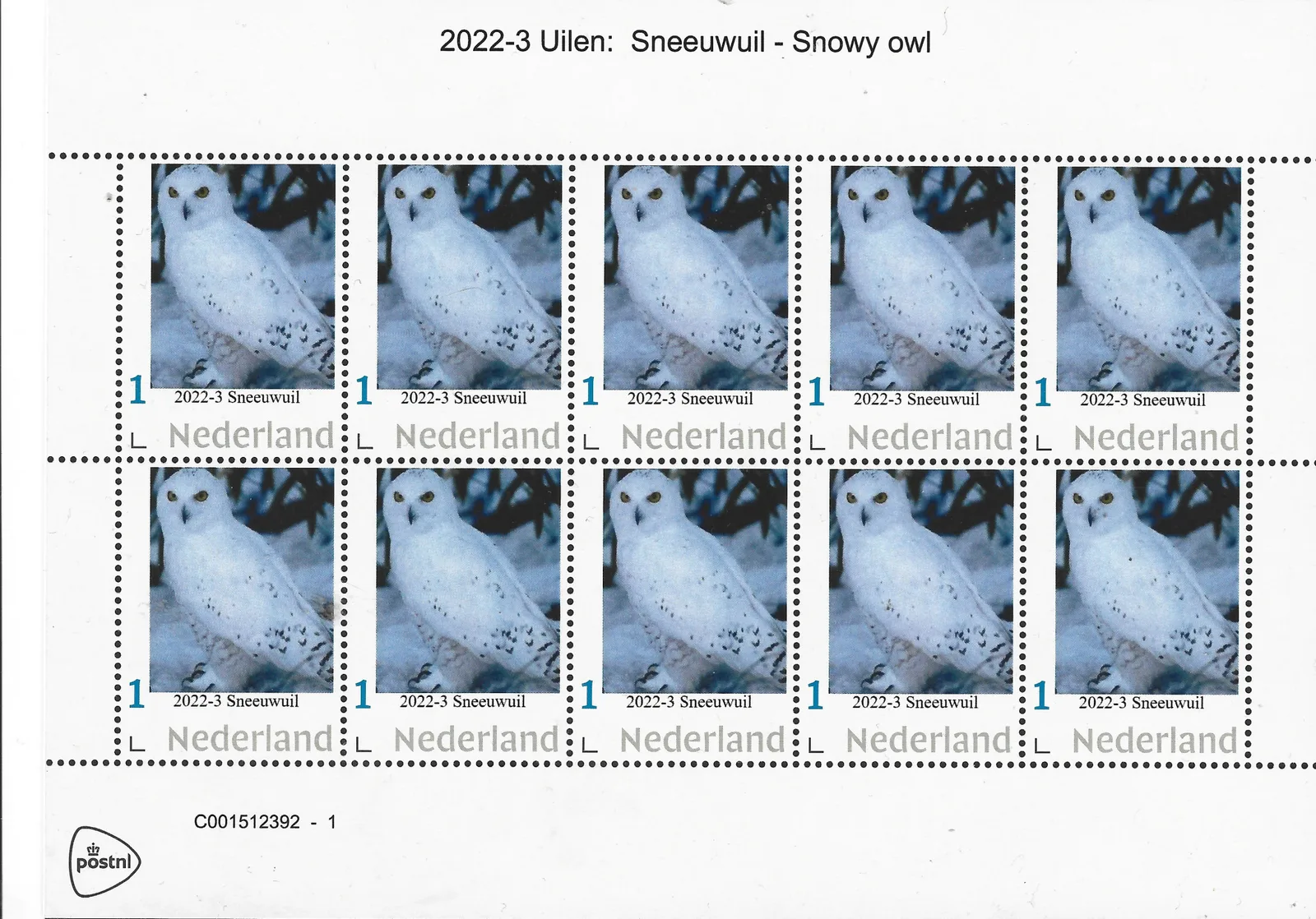 Niederlande 2022-3 Eulen Schneeeule Blockset postfrisch/mnh