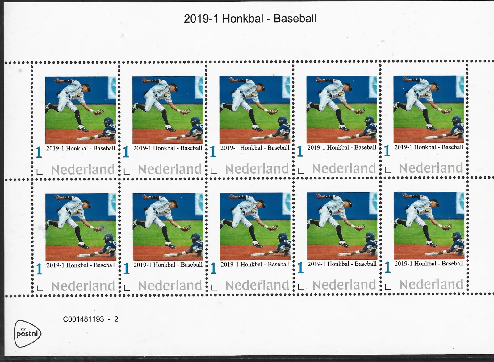 2019-1 Netherlands Baseball sheetlet MNH