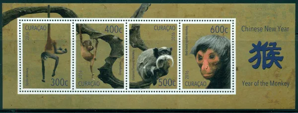 Curacao 2016 Chinese New Year Year of the Monkey 322 block m/s MNH