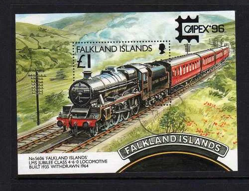 677 block 14 Falkland 1996 Capex'96 train block m/s MNH