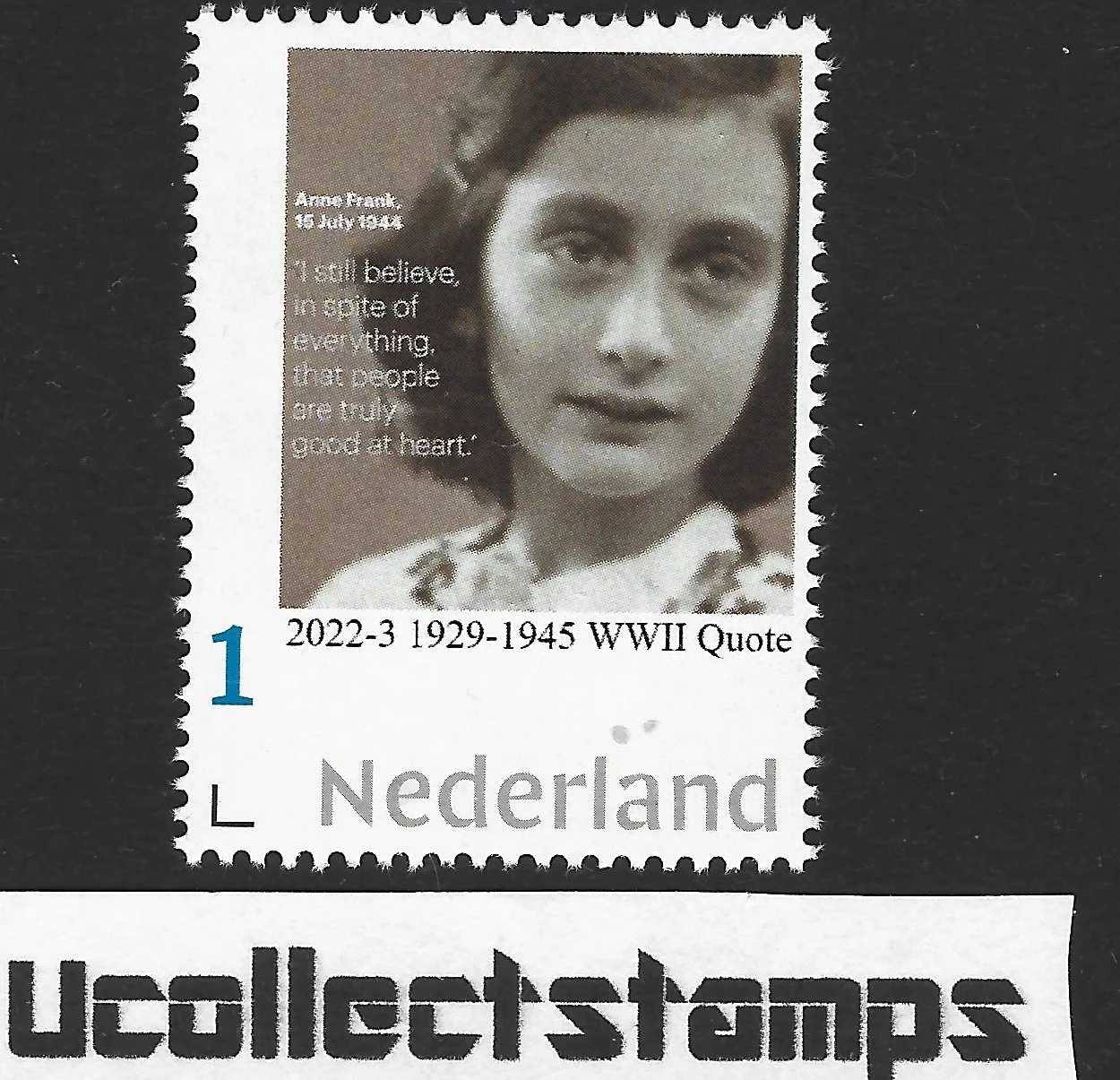 Niederlande 2022-3 Anne Frank 1929-1945 WWII Zitat postfrisch/mnh