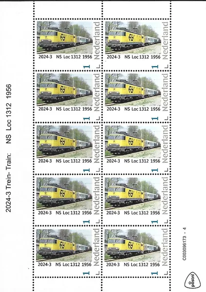 Nederland 2024-3 Trein Train: Ns Loc 1312 1956 sheetlet postfris/mnh