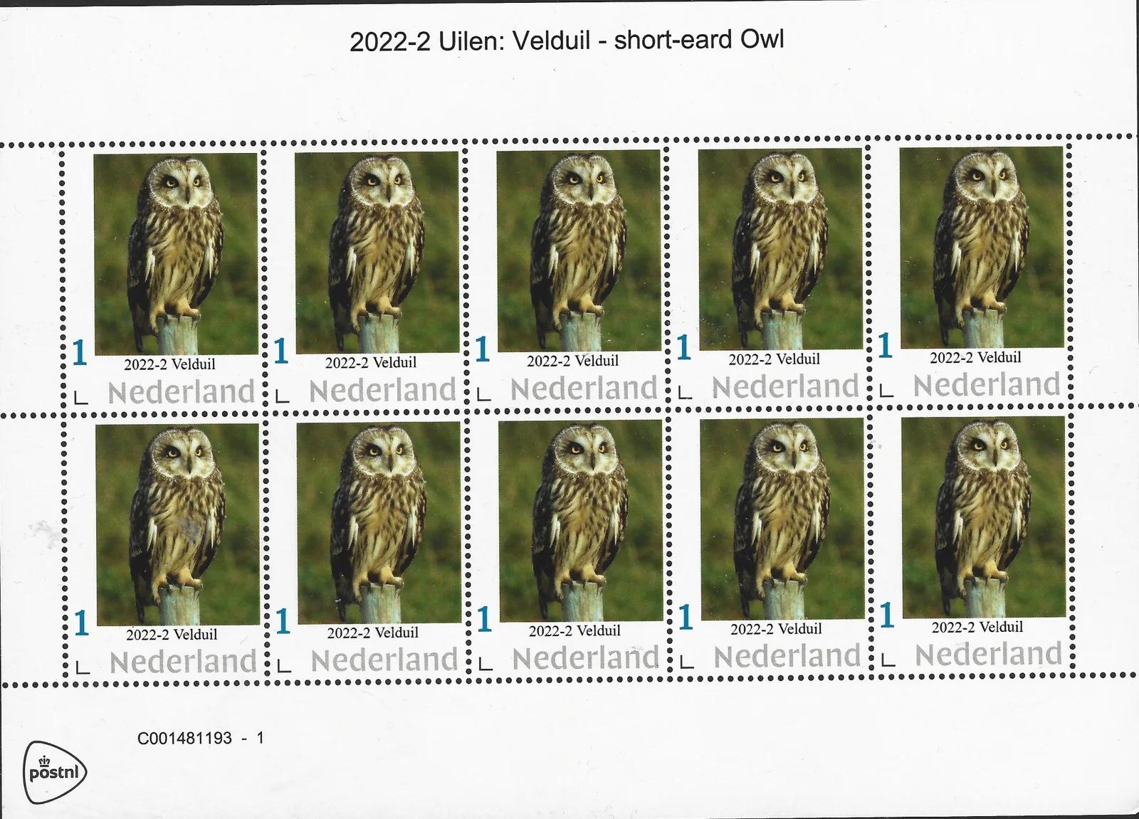 Niederlande 2022-2 Eulen Schleiereule Bogen postfrisch/mnh