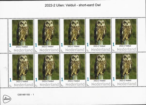 Netherlands 2022-2 Owls Barn Owl souvenir sheet unmounted MNH