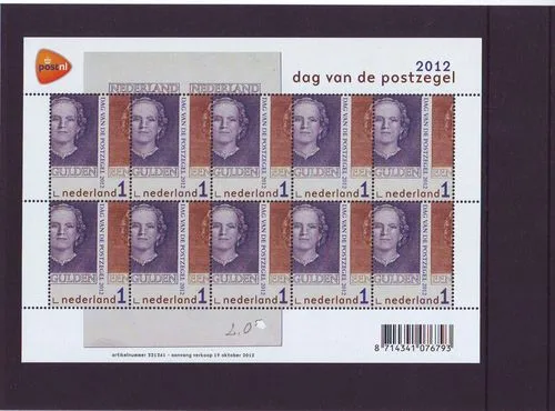 Nederland V3000 Dag van de Postzegel 2012 velletje/sheetlet postfris/mnh