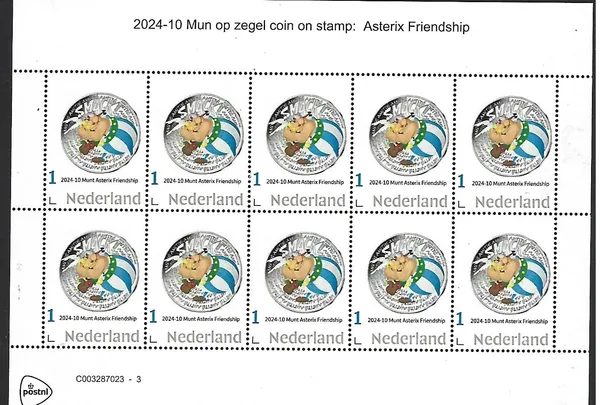 Nederland 2024-10 Coin France Asterix Obelix sheetlet postfris/mnh