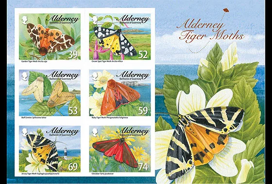 Alderney 2012 Tiger Moths vlinder-butterflies blok postfris/mnh
