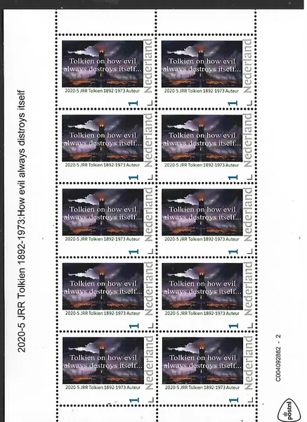 Netherlands 2020-5 Tolkien: How Evil destroys itself sheet MNH