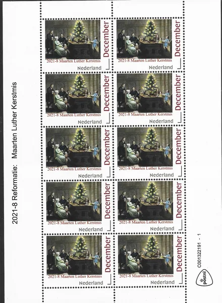 Netherlands 2021-8 Martin Luther Reformation Christmas December stamp sheet MNH