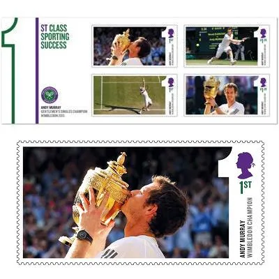 Great Britain 2013 Andy Murray Wimbledon Winner block self-adhesive MNH