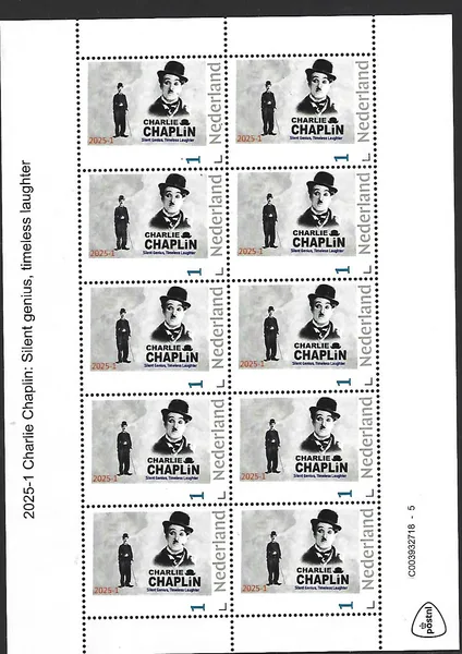 Netherlands 2025-1 Charlie Chaplin sheetlet MNH