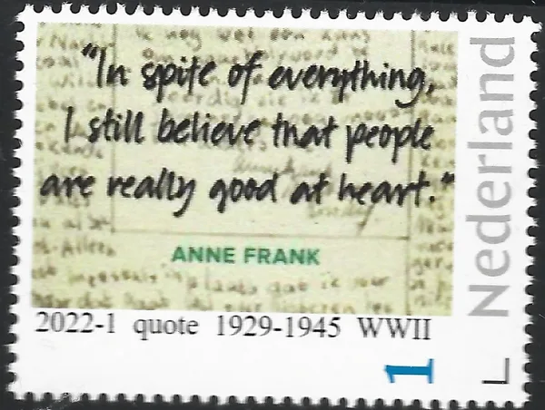 Nederland 2022-1 Anne Frank 1929-1945 WWII quote postfris/mnh