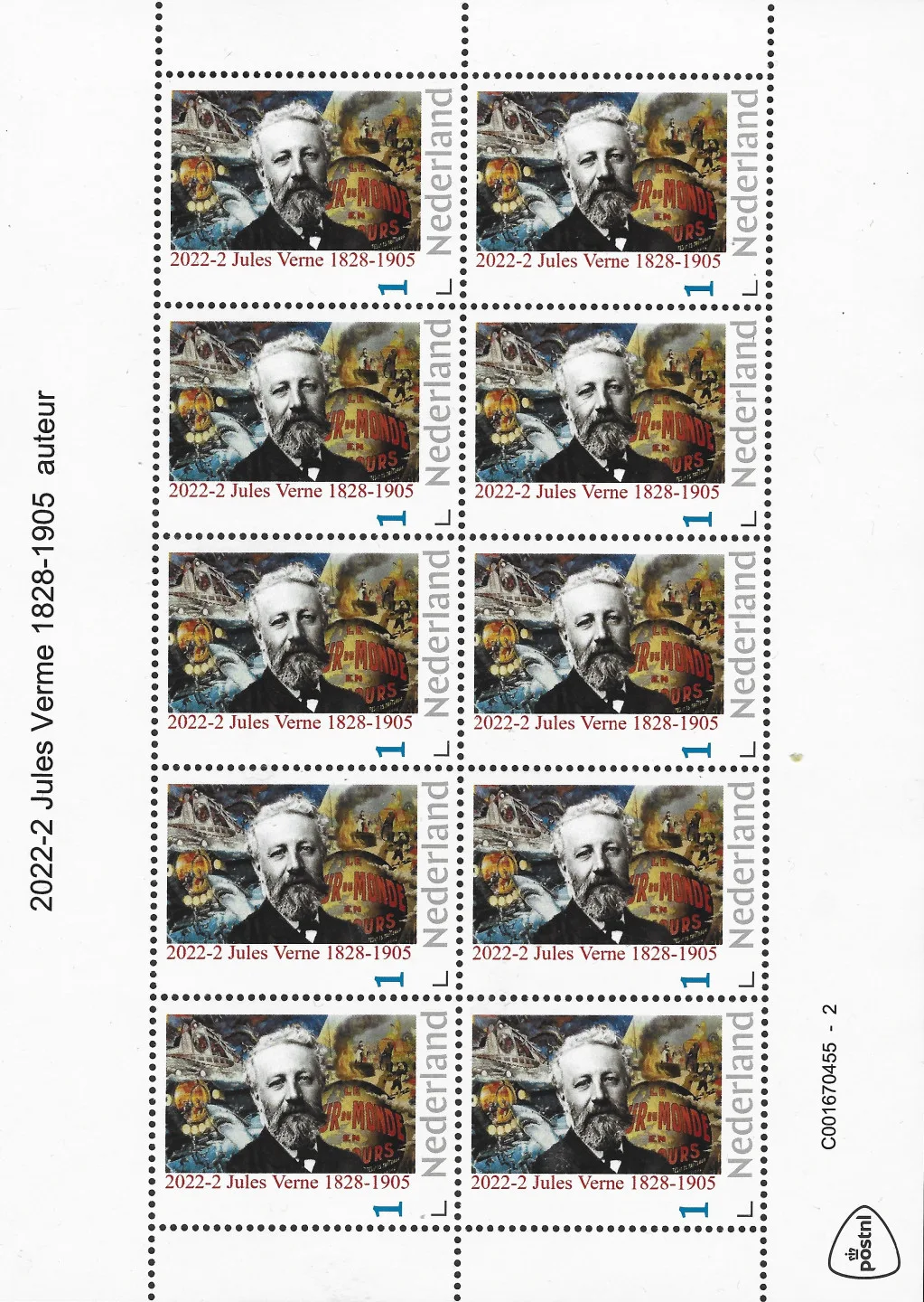 Niederlande 2022-2 Jules Verne rund um die Welt Blatt postfrisch/mnh
