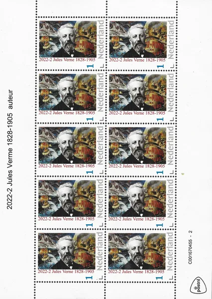 Nederland 2022-2 Jules Verne rond de wereld Round the world vel-sheetlet postfris/mnh