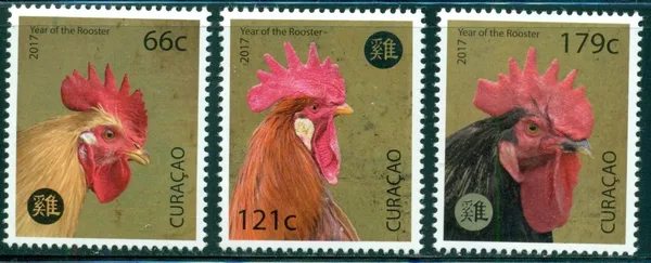 Curacao 2017 Chinees nieuwjaar jr vd Haan yr of the Rooster 347-349 postfris/mnh