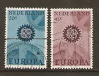 882-883 Europa stamps 1967 without watermark, ordinary paper used