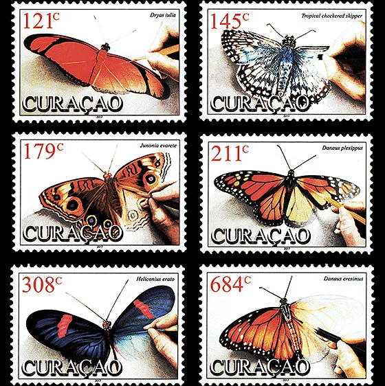 Curacao 2017 Vlinders Butterflies 351-356 postfris/mnh