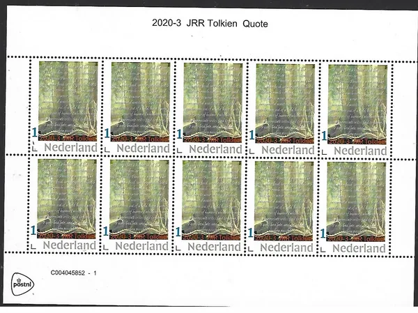 Netherlands 2020-3 JRR Tolkien: Quote sheetlet MNH