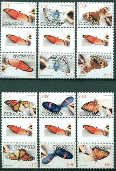 Curacao 2017 Vlinders butterflies 351a-356a keerdrukken postfris/mnh