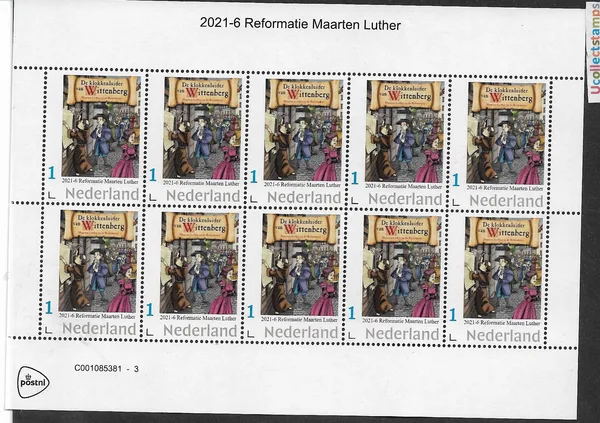 Netherlands 2021-6 Luther - Whistleblower of Wittenberg VEL-SHEETLET MNH