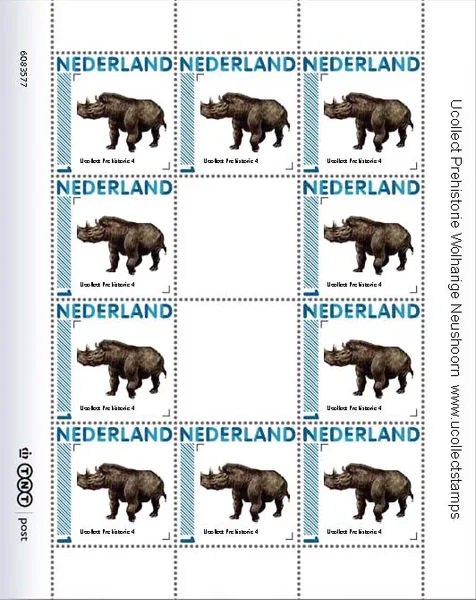Ucollect Prehistorie nr 4 WOLHARIGE NEUSHOORN VEL postfris