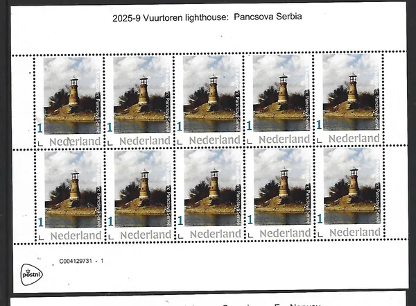 Netherlands 2025-9 Lighthouse: Pancsova Serbia sheetlet MNH
