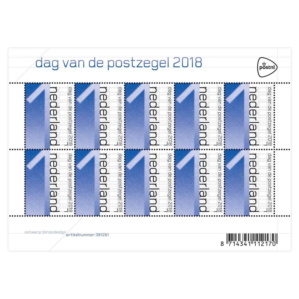 Nederland v3695 Dag vd postzegel nat. stampday 2018 vel-sheetlet postfris-mnh
