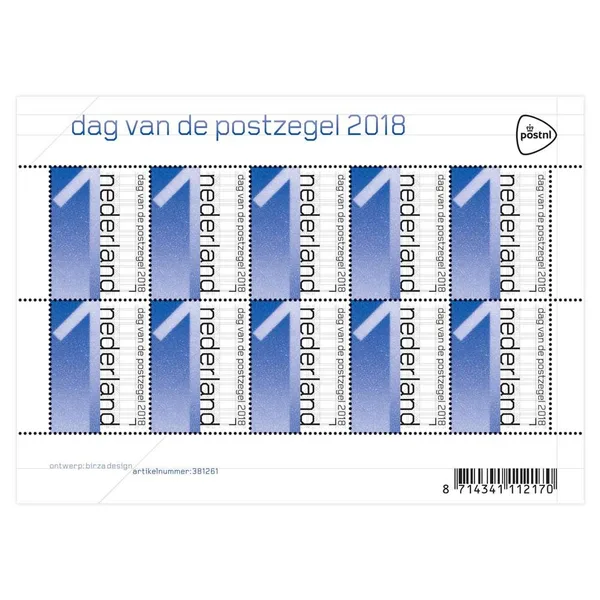 Netherlands v3695 Day of the Stamp national stampday 2018 sheet MNH